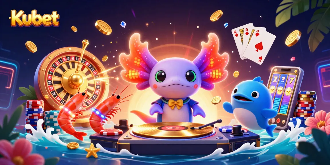 Kubet players spinning roulette and enjoying vibrant casino gameplay with neon-lit characters