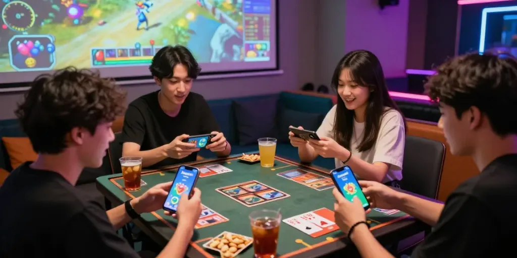 Exciting multiplayer gaming scene showcasing 3 Patti No1 app in action with players enjoying a vibrant card game.