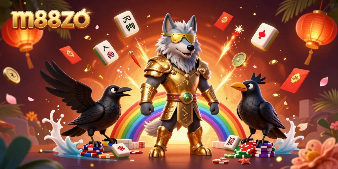 Engage with m88zo's vibrant gaming universe, featuring Norse mythology-inspired characters amidst casino-themed elements.