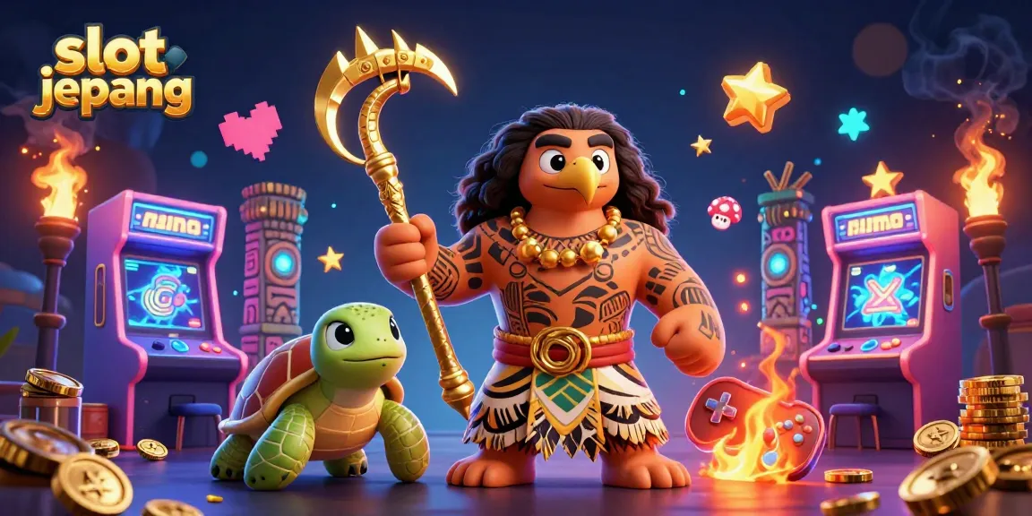 Engage with slot jepang in a vibrant, dynamic 3D casino scene featuring characters and game elements.