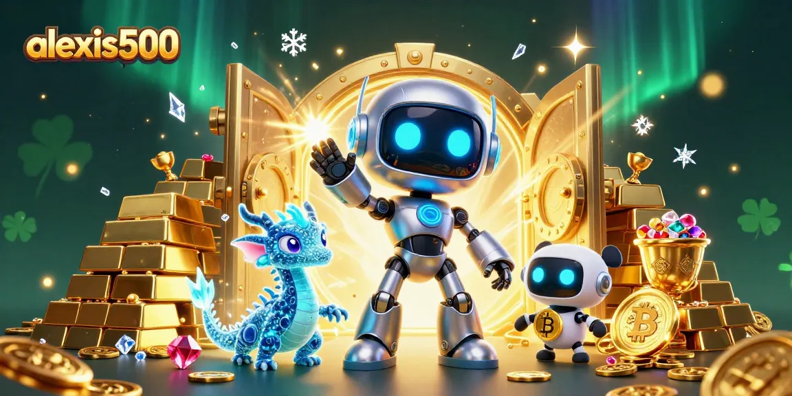 Engage in winning strategies at alexis500, featuring vibrant casino elements and characters.