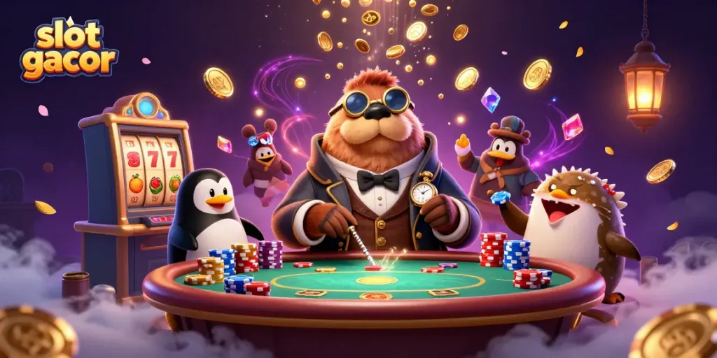 Menangkan permainan slot gacor dengan karakter kartun lucu dan elemen kasino menarik.