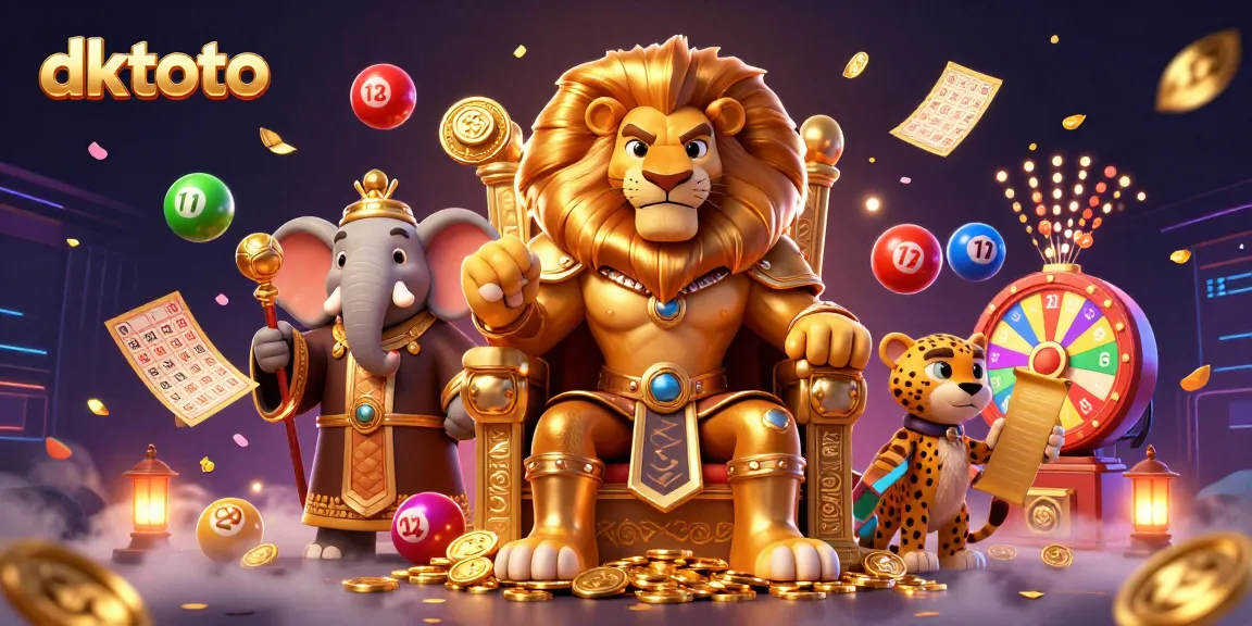 Action-packed scene showcasing dktoto's vibrant casino environment with lively characters, games, and excitement.