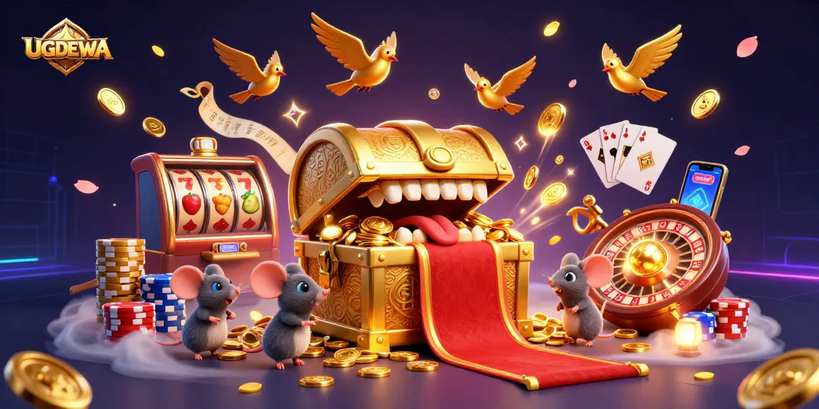 Engage with UGDEWA's vibrant slot experience featuring golden treasures and dynamic gaming elements.