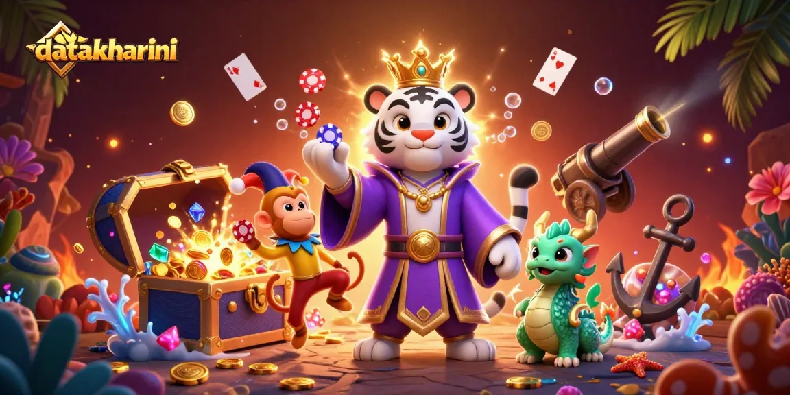 Datahkhariini menyajikan hasil permainan togel dengan karakter harimau dan monyet yang beraksi.