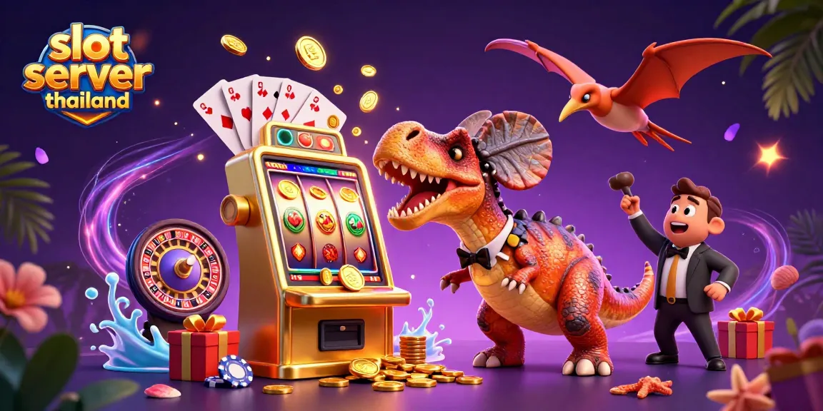 Experience the excitement of slot server thailand with a dinosaur-themed jackpot scene that captivates!