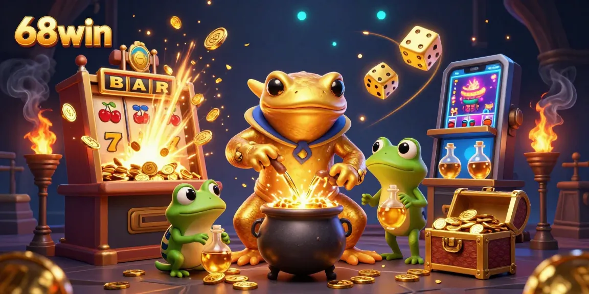 Experience thrilling wins at 68win with a vibrant 3D casino scene filled with adventure and excitement.