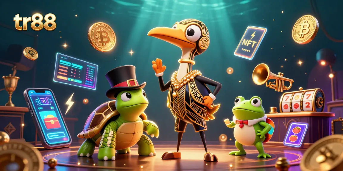 Play at tr88 casino featuring vibrant characters and slot elements in a lively 3D scene.