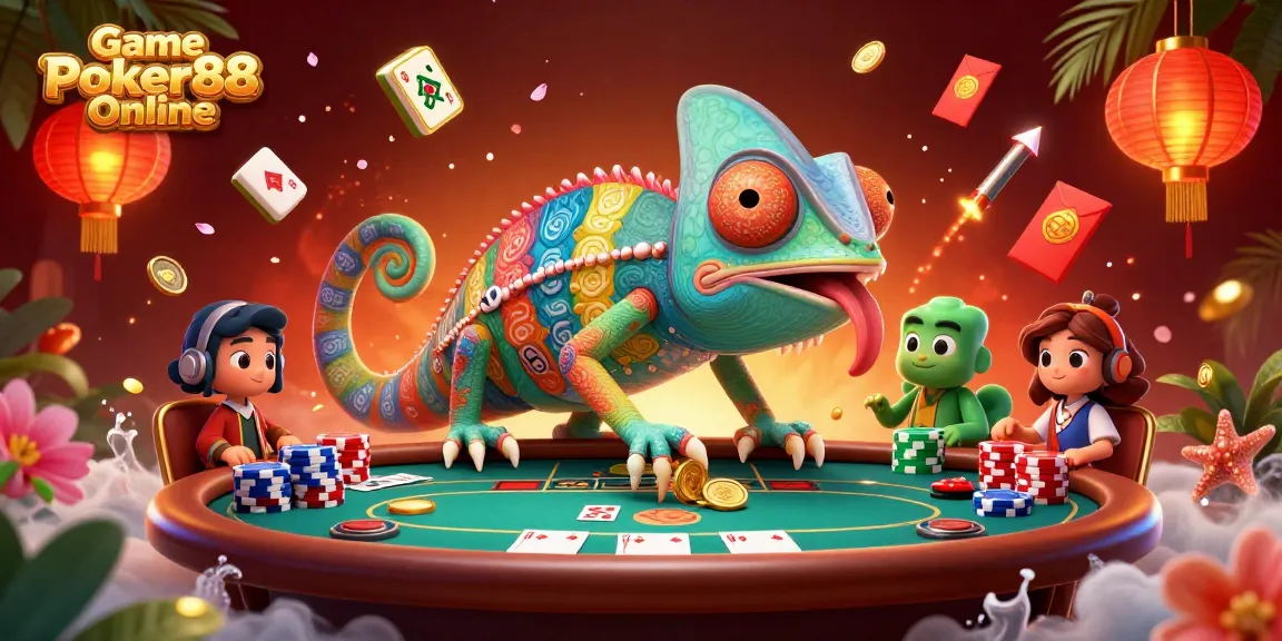 Experience the excitement of Game Poker88 Online with engaging poker tables and vibrant casino elements.
