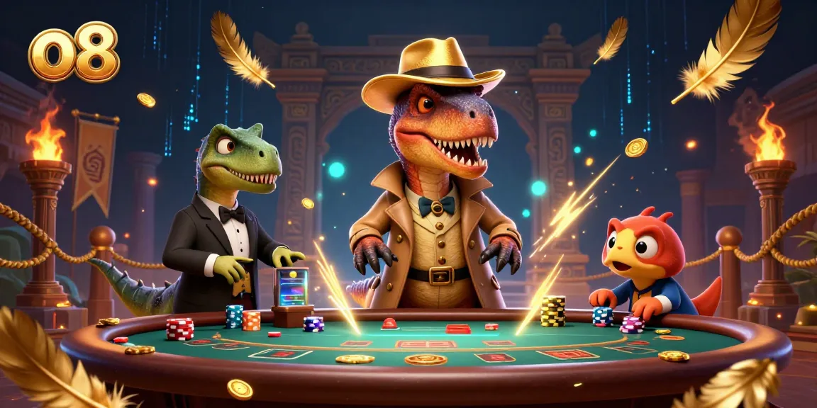 Join the action in the exciting casino world of o8 as cartoon characters engage in high-stakes gambling.