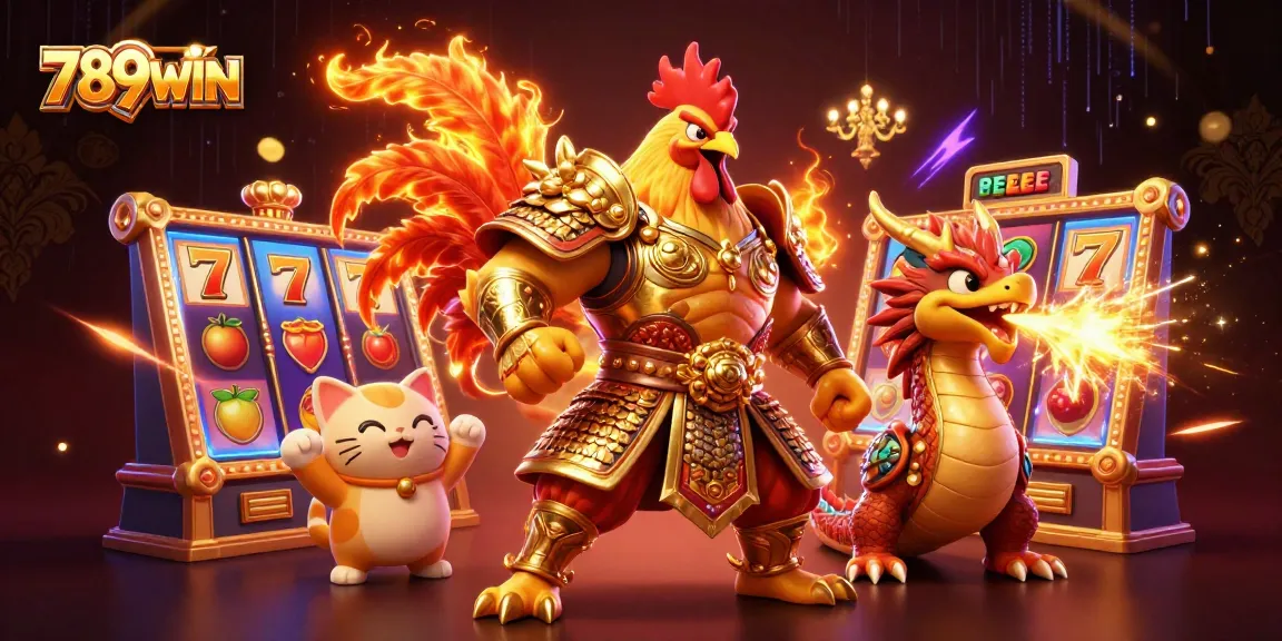 Experience thrilling wins at 789WIN with dynamic slot games featuring vibrant characters and glittering symbols.