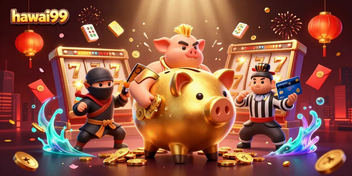 Experience exciting slot action with hawai99's vibrant gaming scene featuring animated characters.