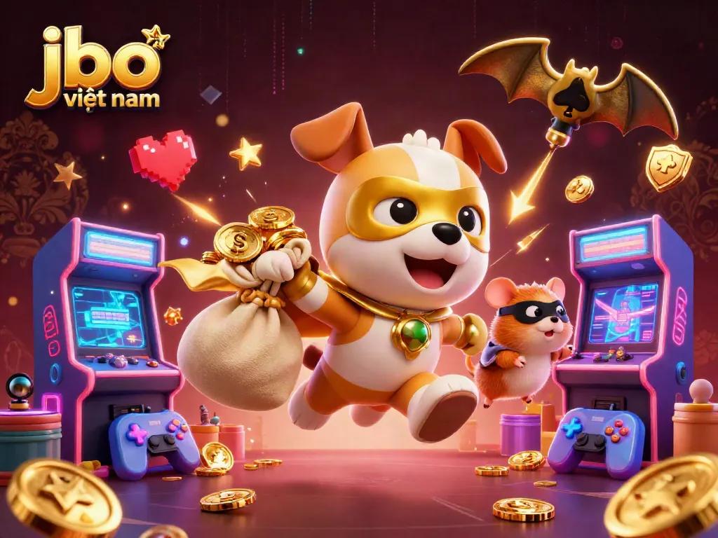 Experience the excitement of jbo việt nam with colorful characters and gaming elements in a vibrant casino scene.