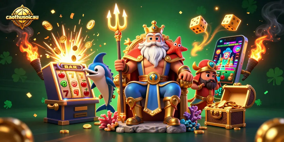 Experience thrilling winnings with caothusoicau's vibrant 3D casino scene featuring Neptune.