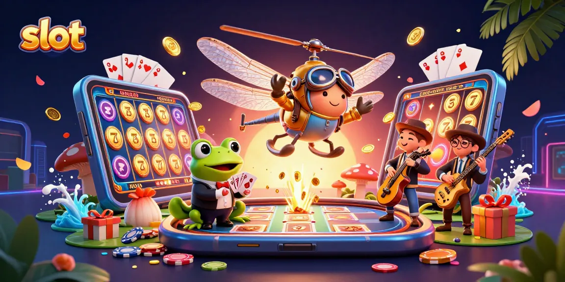 Slot gacor yang menarik dengan karakter kasino dan permainan seru dalam ilustrasi 3D.