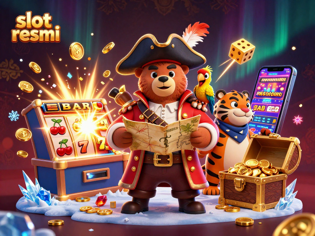 Spin the slot resmi and win big with 3D pirate bear and tiger, surrounded by jackpot bonuses!