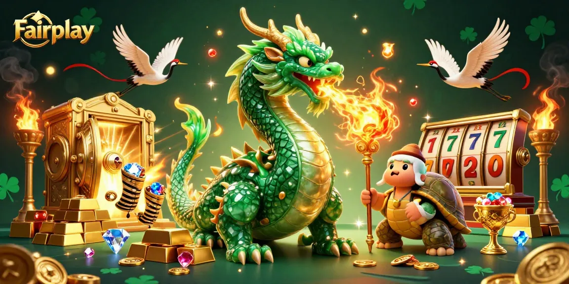 Experience the thrill of Fairplay in this vibrant casino scene filled with lucky symbols.