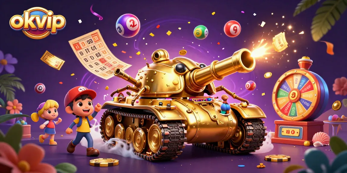 Engaging casino scene featuring okvip's vibrant elements and experiences with lottery balls and bingo cards.