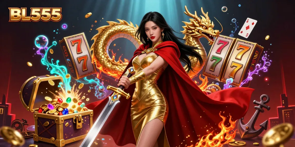 Experience thrilling jackpot gameplay at BL555 with vibrant slot elements and enchanting decor.