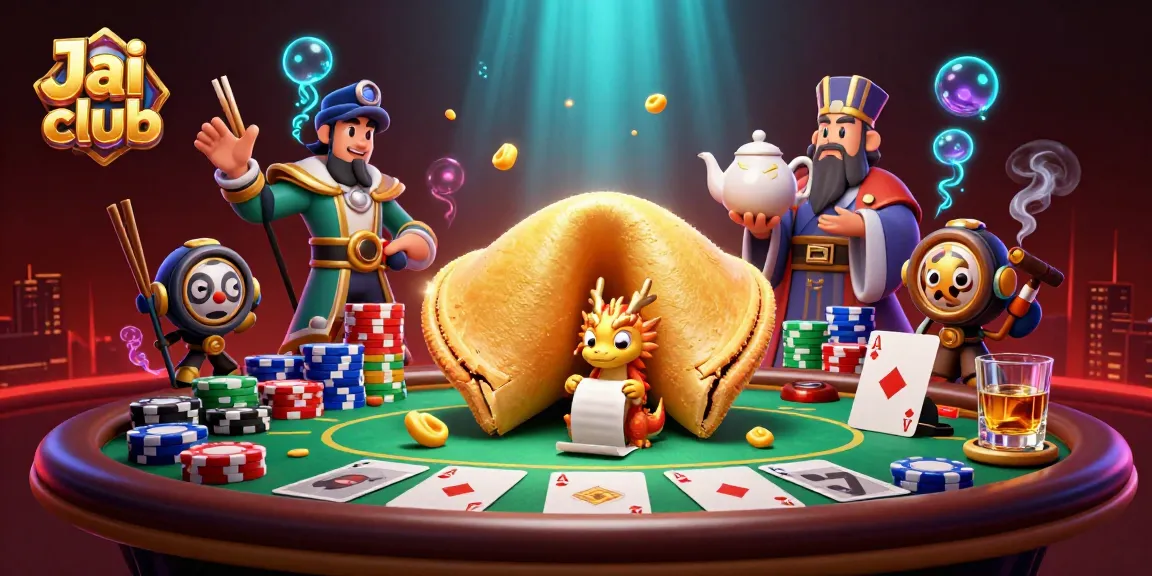 Join the excitement at Jai club, showcasing vibrant 3D characters immersed in casino action, with alluring poker and slot elements.