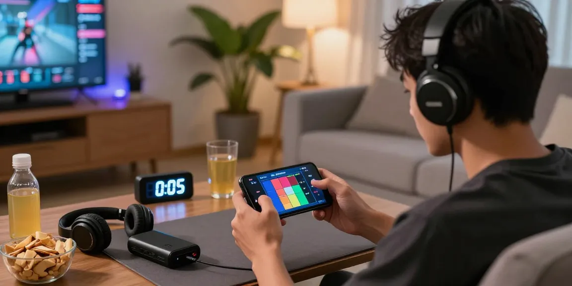 Tiranga Game player enjoying colour prediction on mobile in cozy living room.